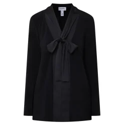 Clearance Pussybow Solid Blouse Women Tops