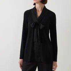 Clearance Pussybow Solid Blouse Women Tops