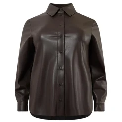 Quagga Faux Leather Shirt Women Tops