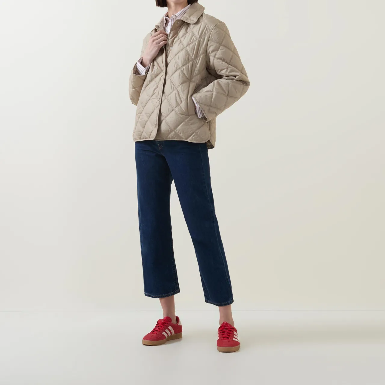 Sale Quilted Snap-Button Jacket Women Coats & Jackets
