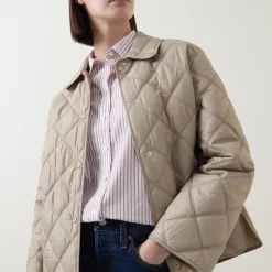 Sale Quilted Snap-Button Jacket Women Coats & Jackets