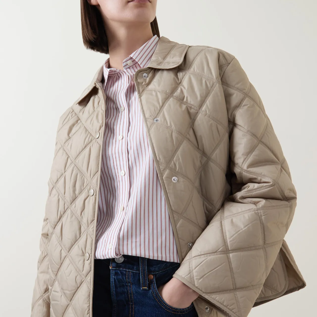 Sale Quilted Snap-Button Jacket Women Coats & Jackets