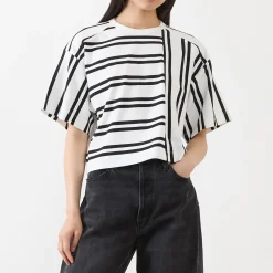 Best Rail Striped Oversized T-Shirt Women Tops