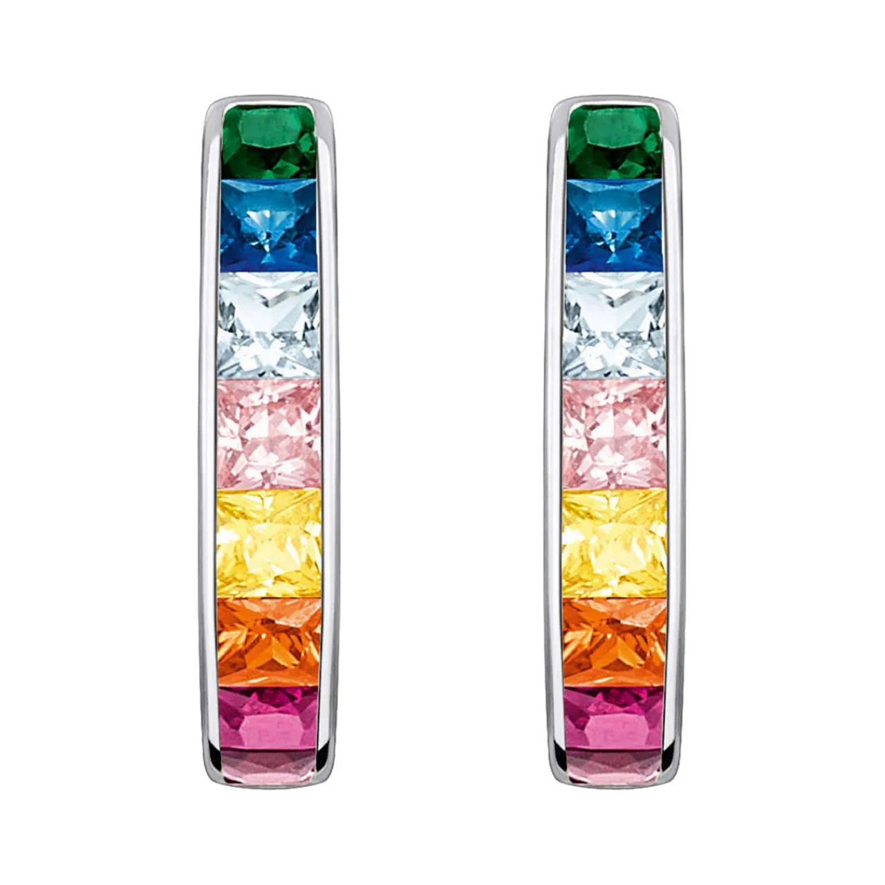 Clearance Rainbow Stone Hoop Earrings Women Earrings