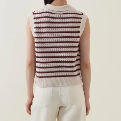 Outlet Raja Striped Knitted Vest Women Sweaters & Cardigans