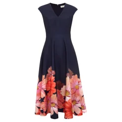 Clearance Rakhi Floral Scuba Flared Dress Women Dresses
