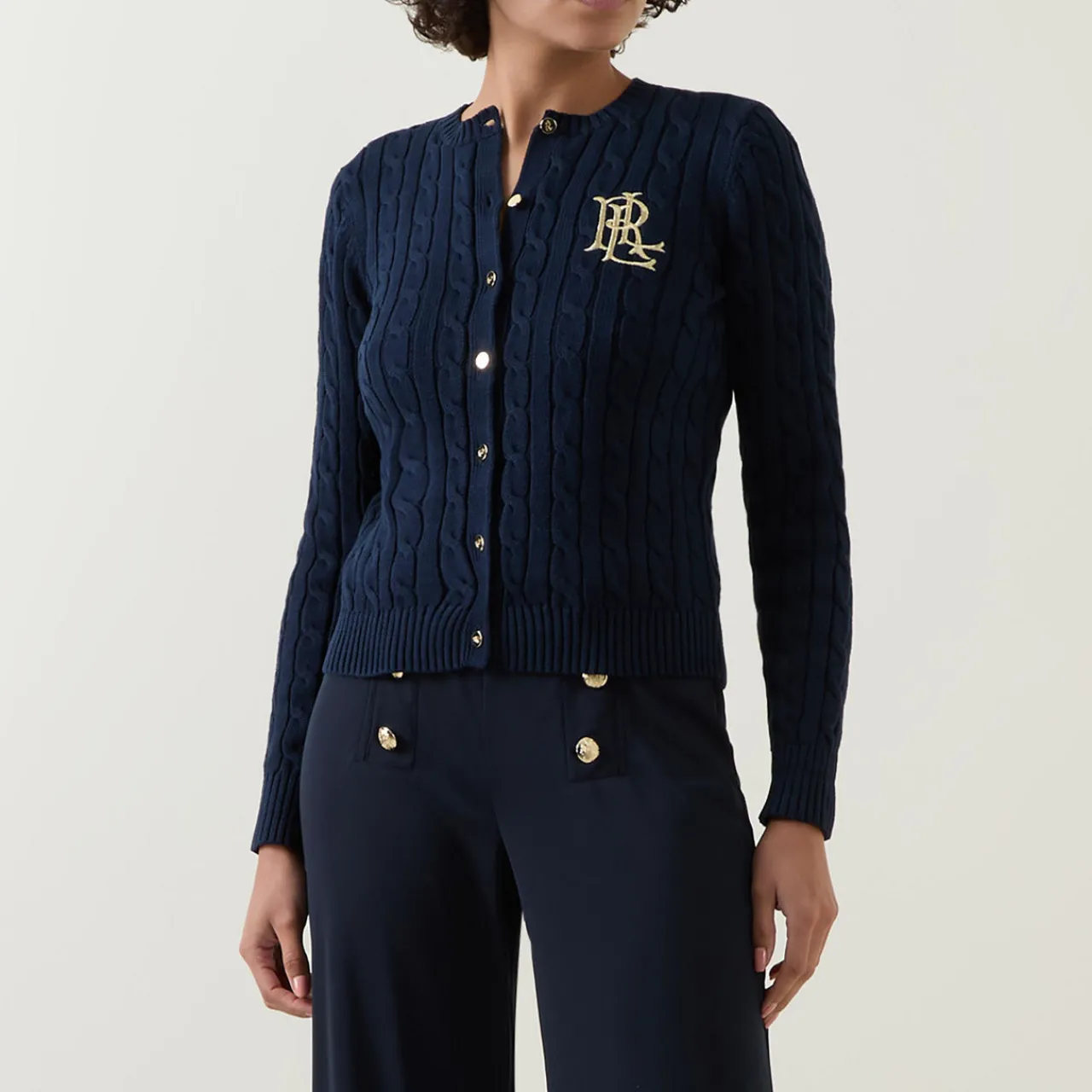 Ralhan Logo Cable-Knit Cardigan Women Sweaters & Cardigans