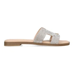 New Raven Crystal-Embellished Flat Sandals Women Sandals