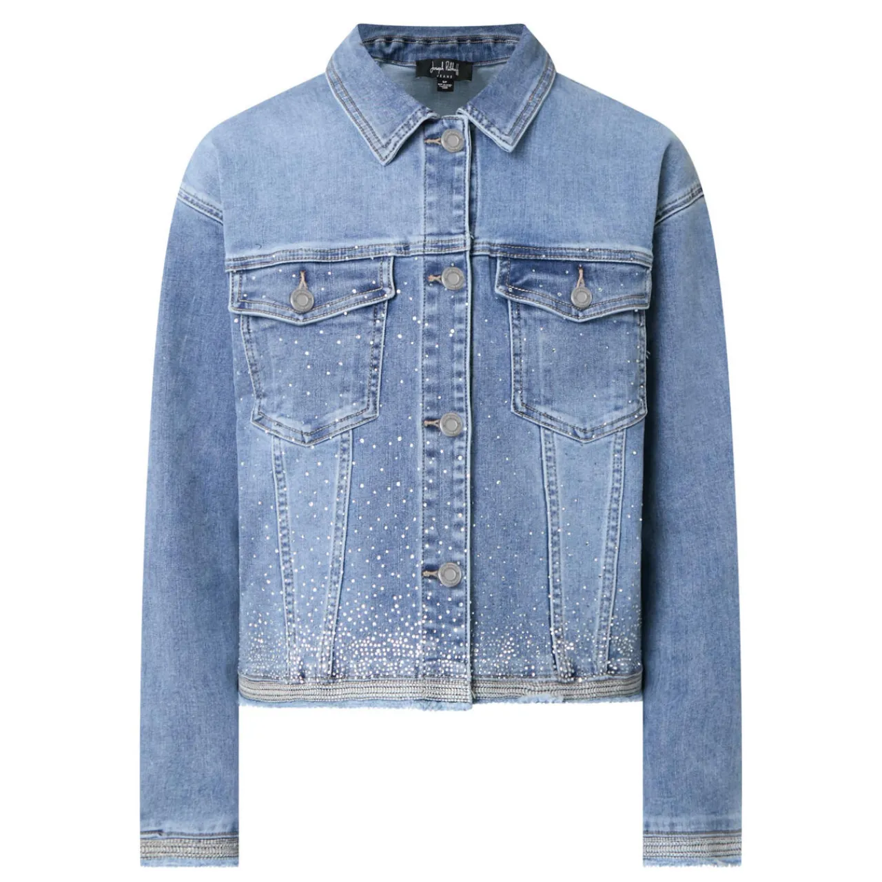 Clearance Raw Edge Embellished Denim Jacket Women Coats & Jackets