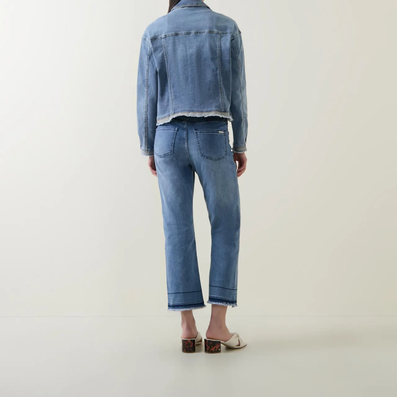 Clearance Raw Edge Embellished Denim Jacket Women Coats & Jackets