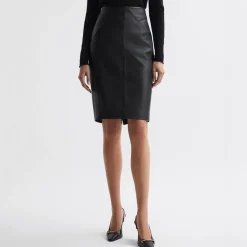 Best Raya Leather Pencil Skirt Women Skirts