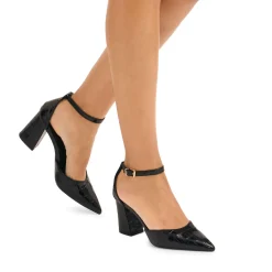 Sale Refined Croc Embossed Courts Women Heels