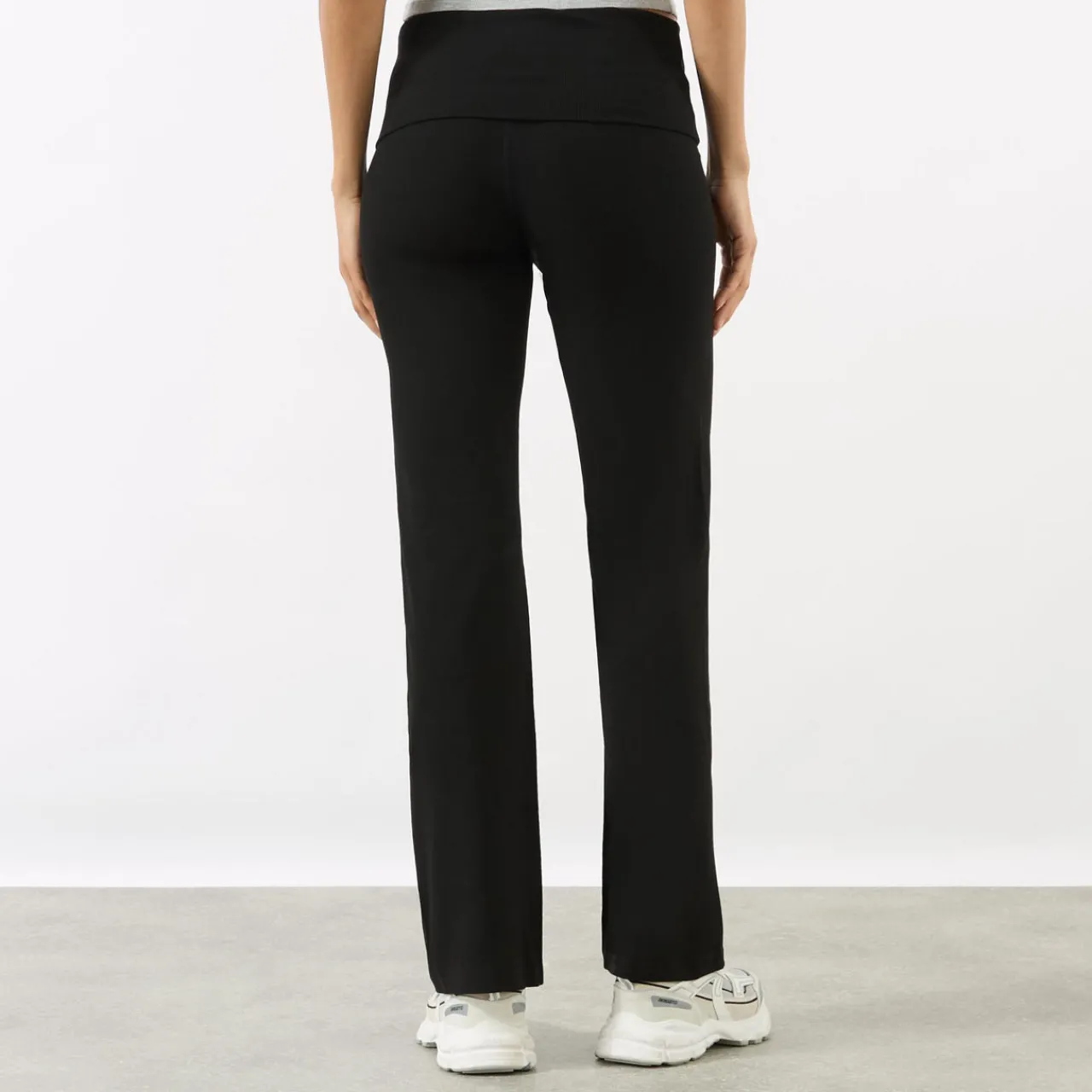 Hot Rib Fold Over Trousers Women Activewear|Leggings