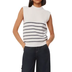 Online Rib Knit Striped Vest Women Sweaters & Cardigans