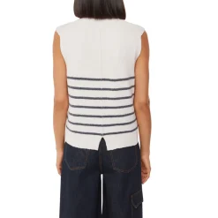Online Rib Knit Striped Vest Women Sweaters & Cardigans