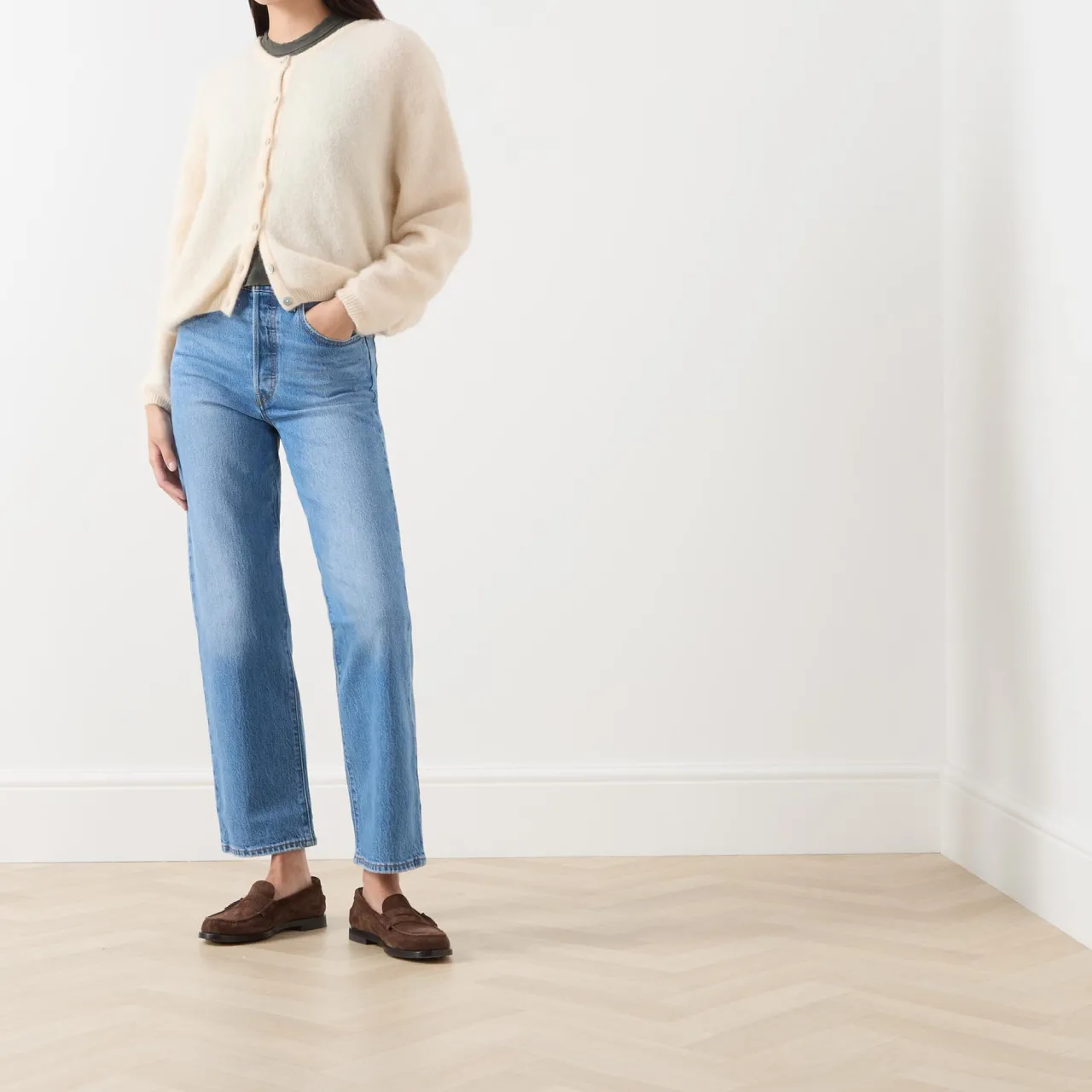 Ribcage Straight Ankle Jeans Women Denim