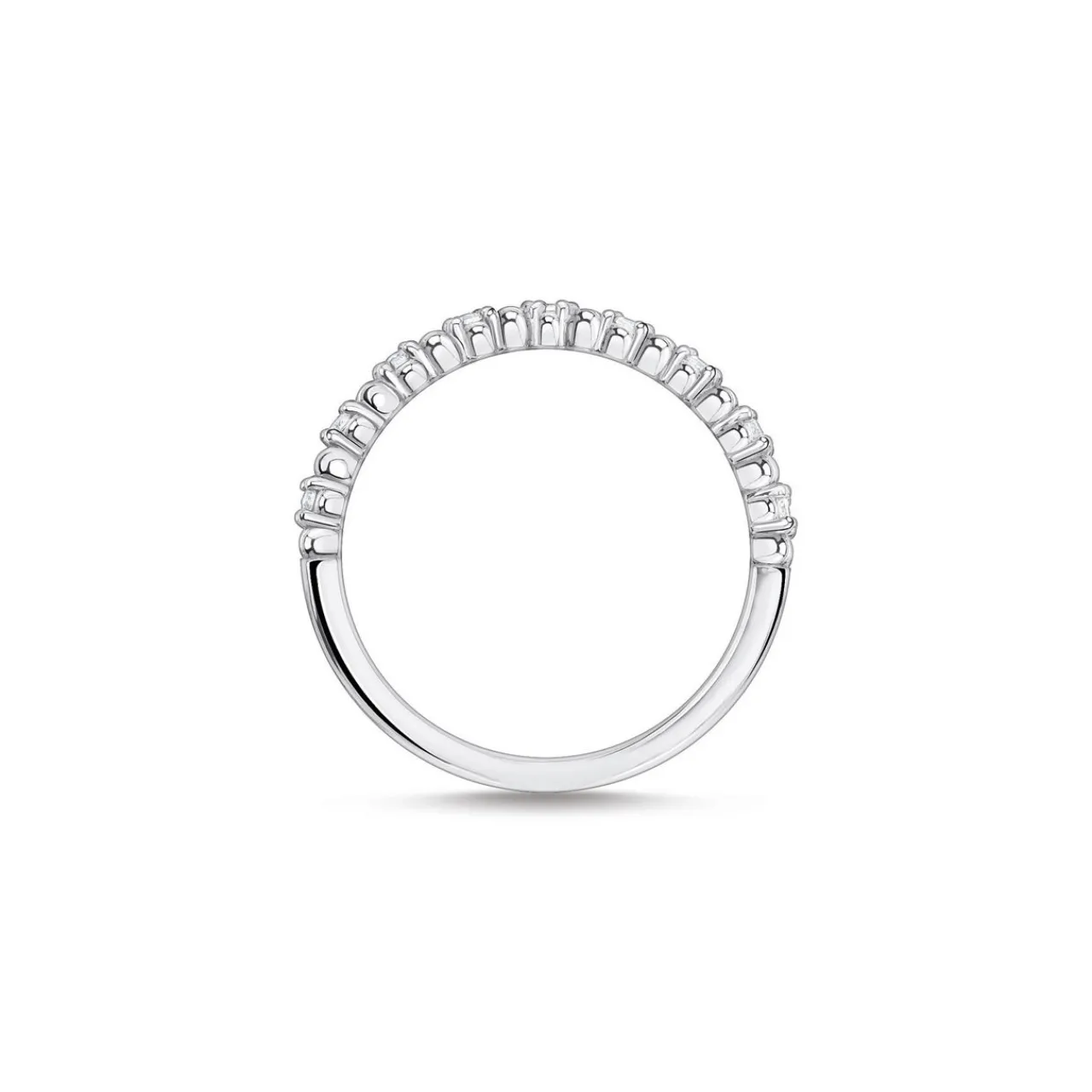 Discount Ring Dots With White Stones Silver Women Rings