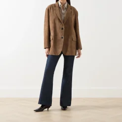 Sale RolandaSingle-Breasted Suede Blazer Women Coats & Jackets