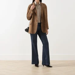 Sale RolandaSingle-Breasted Suede Blazer Women Coats & Jackets