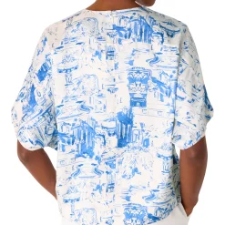 Clearance Rome Print Blouse Women Tops