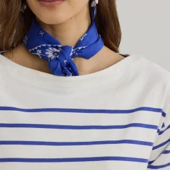 Discount Ronlee Stripe Logo Top Women Tops