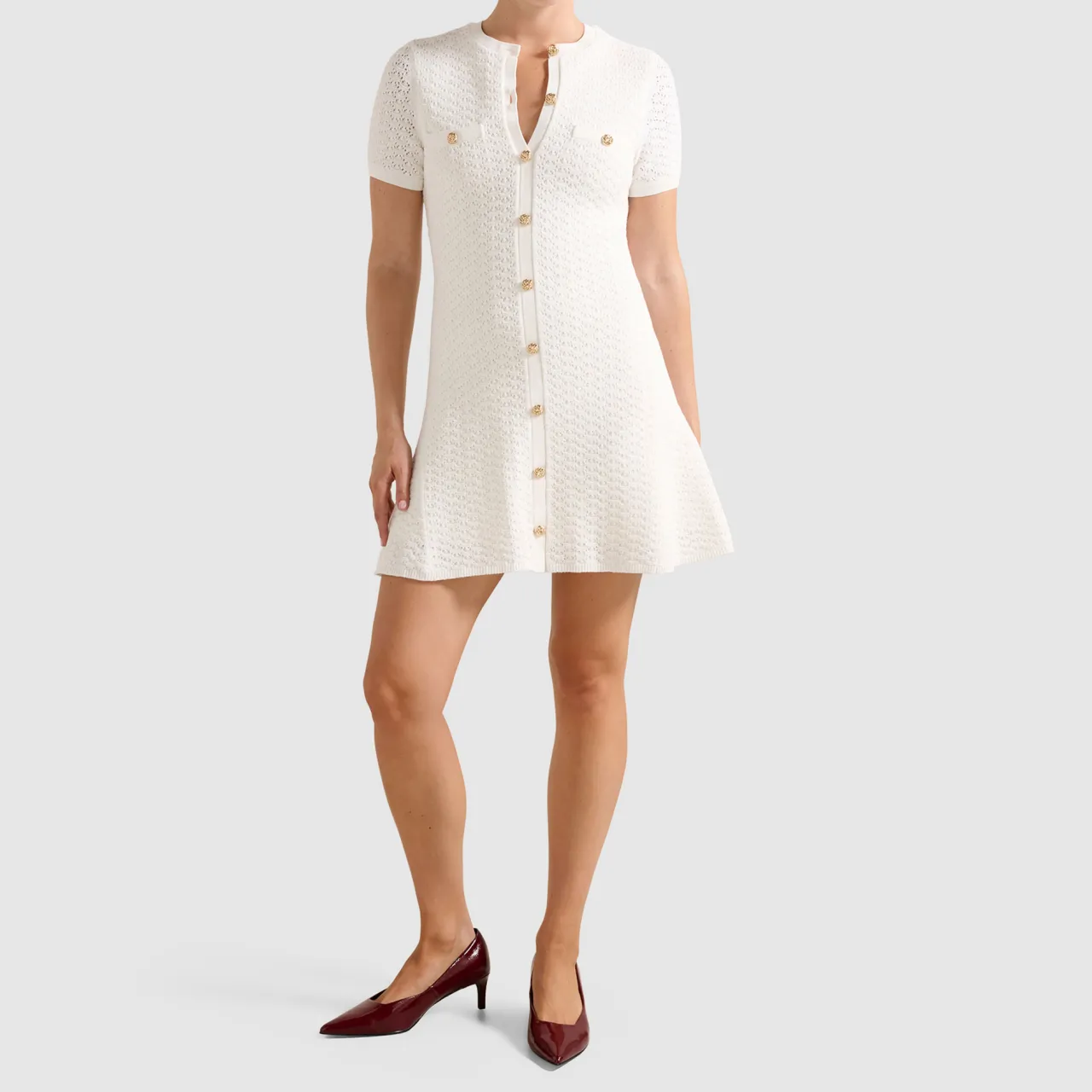 Hot Rosa Stitch Knitted Mini Dress Women Dresses
