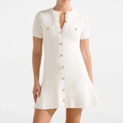 Hot Rosa Stitch Knitted Mini Dress Women Dresses