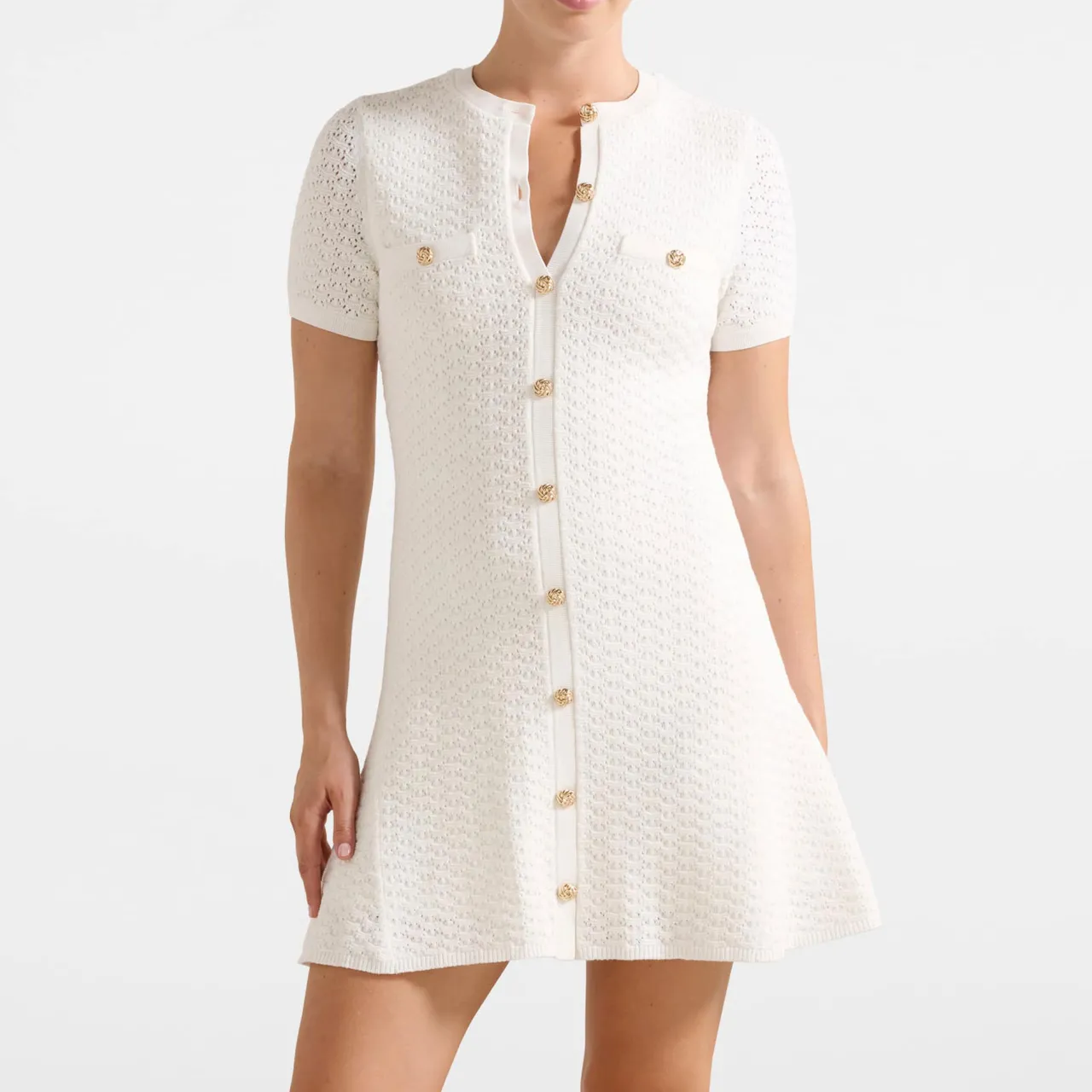 Hot Rosa Stitch Knitted Mini Dress Women Dresses