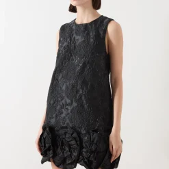 Sale Rosette Floral Jacquard Mini Dress Women Dresses