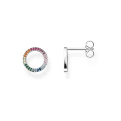 Online Round Rainbow Stud Earrings Women Earrings