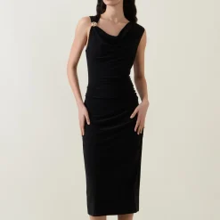 Ruched Embellished Dress Women Dresses