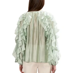 New Ruffle Embellished Blouse Women Tops