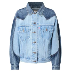 Outlet 90s Western Two-Tone Denim Jacket Women Coats & Jackets