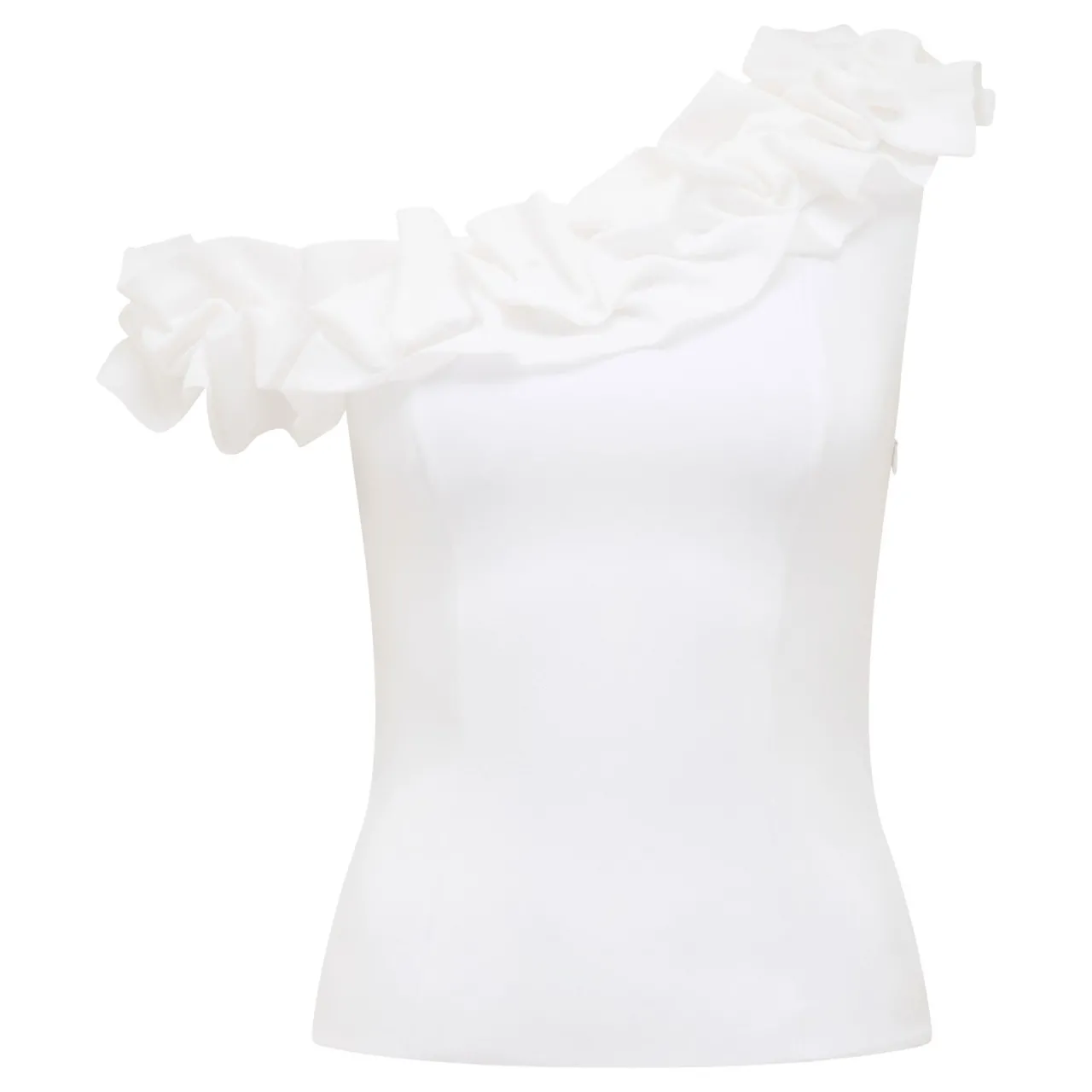 Hot Sadie Asymmetric Ruffle Top Women Tops