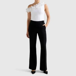 Hot Sadie Asymmetric Ruffle Top Women Tops