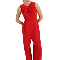 Hot Saffron Bow Jumpsuit Women Jumpsuits