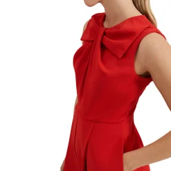 Hot Saffron Bow Jumpsuit Women Jumpsuits