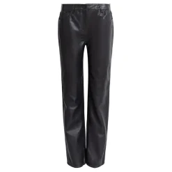 Outlet Saige Leather Straight-Leg Trousers Women Trousers & Shorts