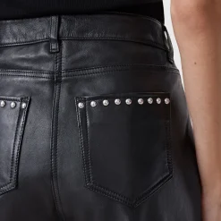 Best Saige Studded Leather Trousers Women Trousers & Shorts