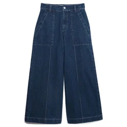 Best Sailor Wide-Leg Cropped Denim Trousers Women Denim