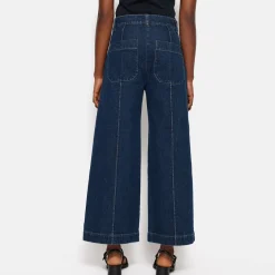 Best Sailor Wide-Leg Cropped Denim Trousers Women Denim