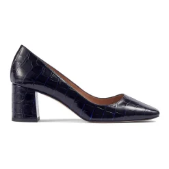 Sally Croc-Effect Leather Block Heels Women Heels