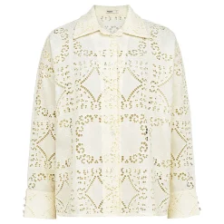 New Samah Broderie Anglaise Shirt Women Tops