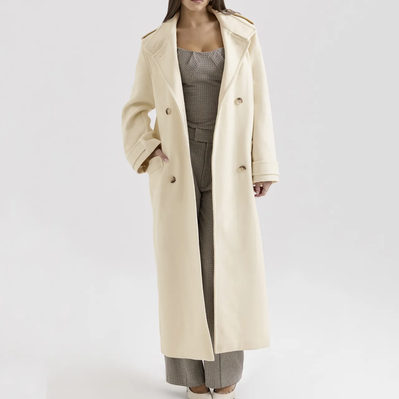Clearance Sander Double-Breasted Coat Women Coats & Jackets