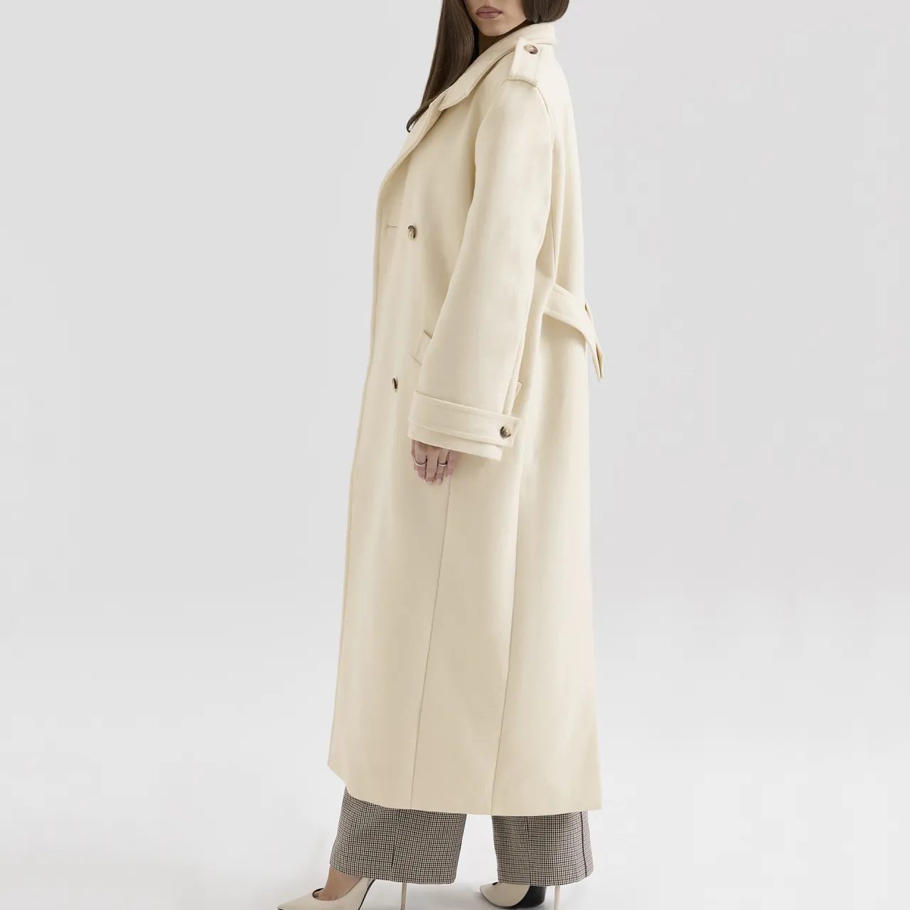 Clearance Sander Double-Breasted Coat Women Coats & Jackets