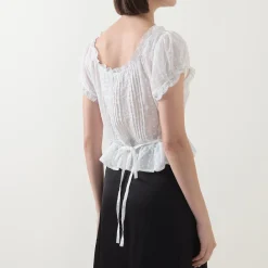 Sandi Pintuck Embroidered Blouse Women Tops