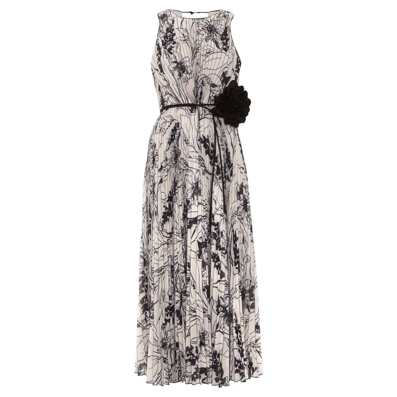 Online Sandra Floral Pleated Flared Dress Women Dresses