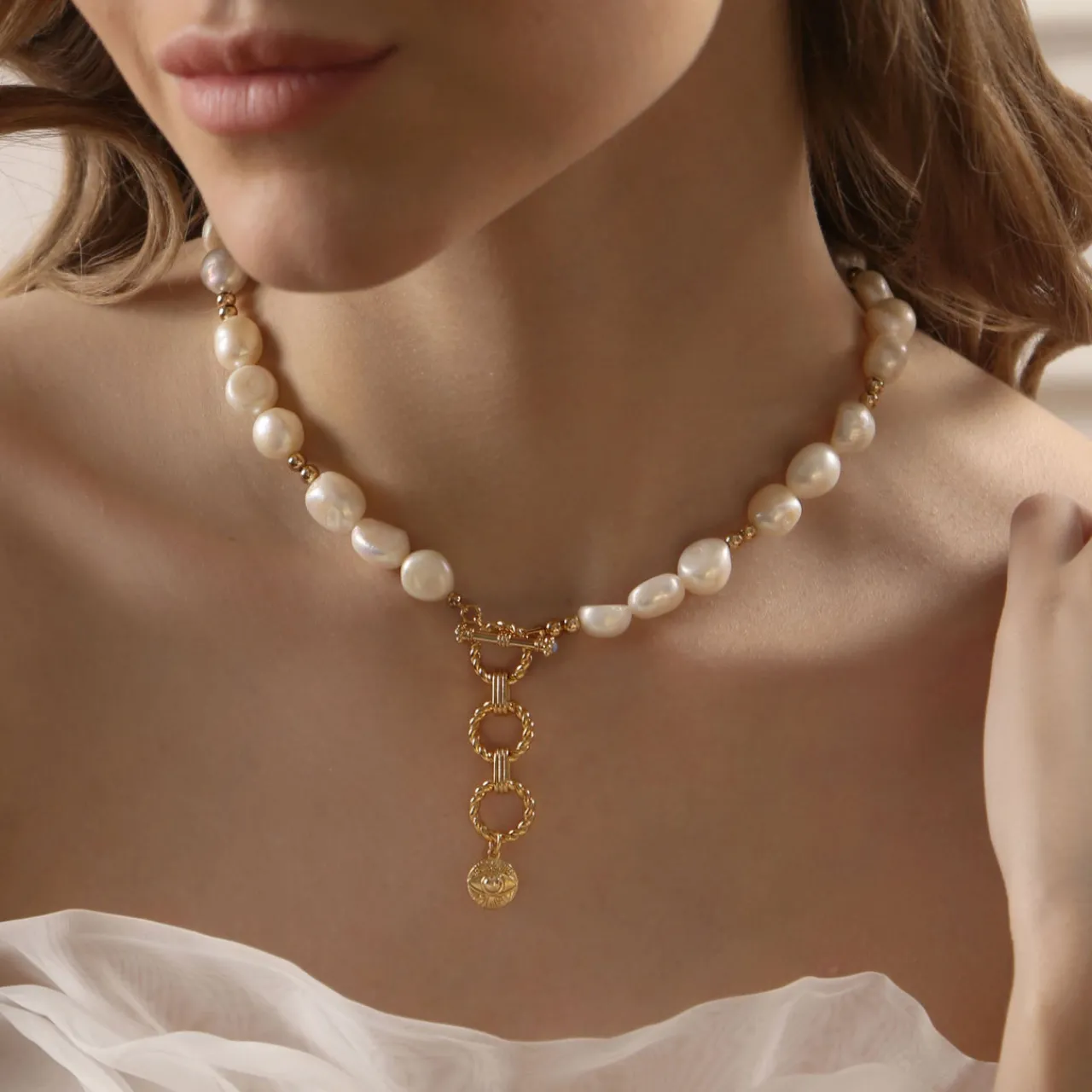 Online Sappho Large Baroque Pearl Necklace Women Necklaces