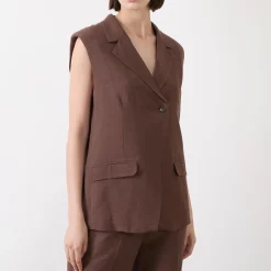 Hot Sathena Single-Breasted Waistcoat Women Coats & Jackets