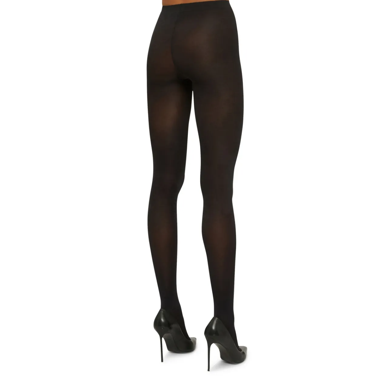 Satin Opaque Tights Black Women Hosiery